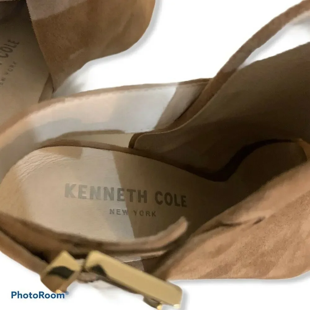Kenneth Cole Dana wedge Sandal suade tan‎ 6M